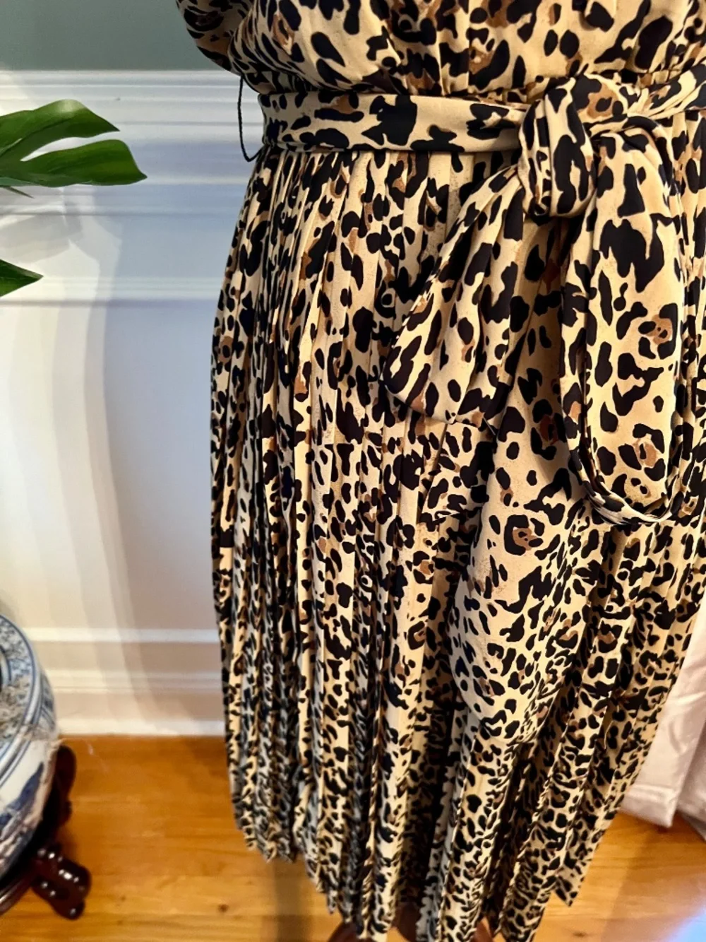 NWOT J.Crew Leopard Cheetah Print Long Sleeve Dress w/ Pleated Skirt Size 6
